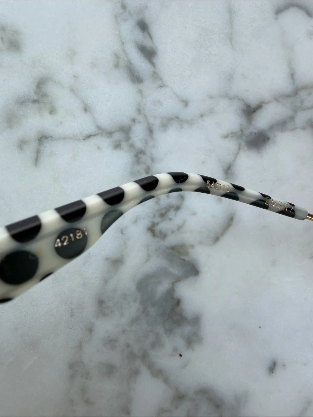 KREWE Emery 18K Matte Domino Sunglasses Black White Gold